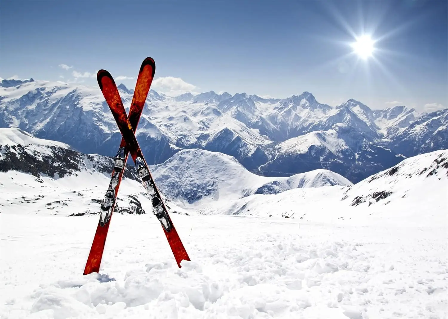 Outdoor Adventure Background - Gunung Salju Putih Alps, Puncak Gunung,