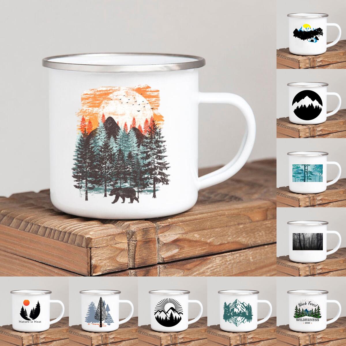 Outdoor Adventure Ideas - Forest Camp Mug Kopi Enamel, Petualangan