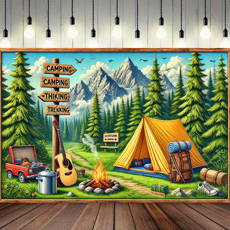 Outdoor Adventure Background - 1 latar belakang berkemah dan petualangan