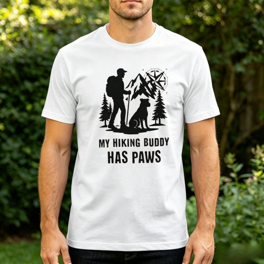 Outdoor Adventure Ideas - Kaos Hiking Pria Pecinta Anjing Desain