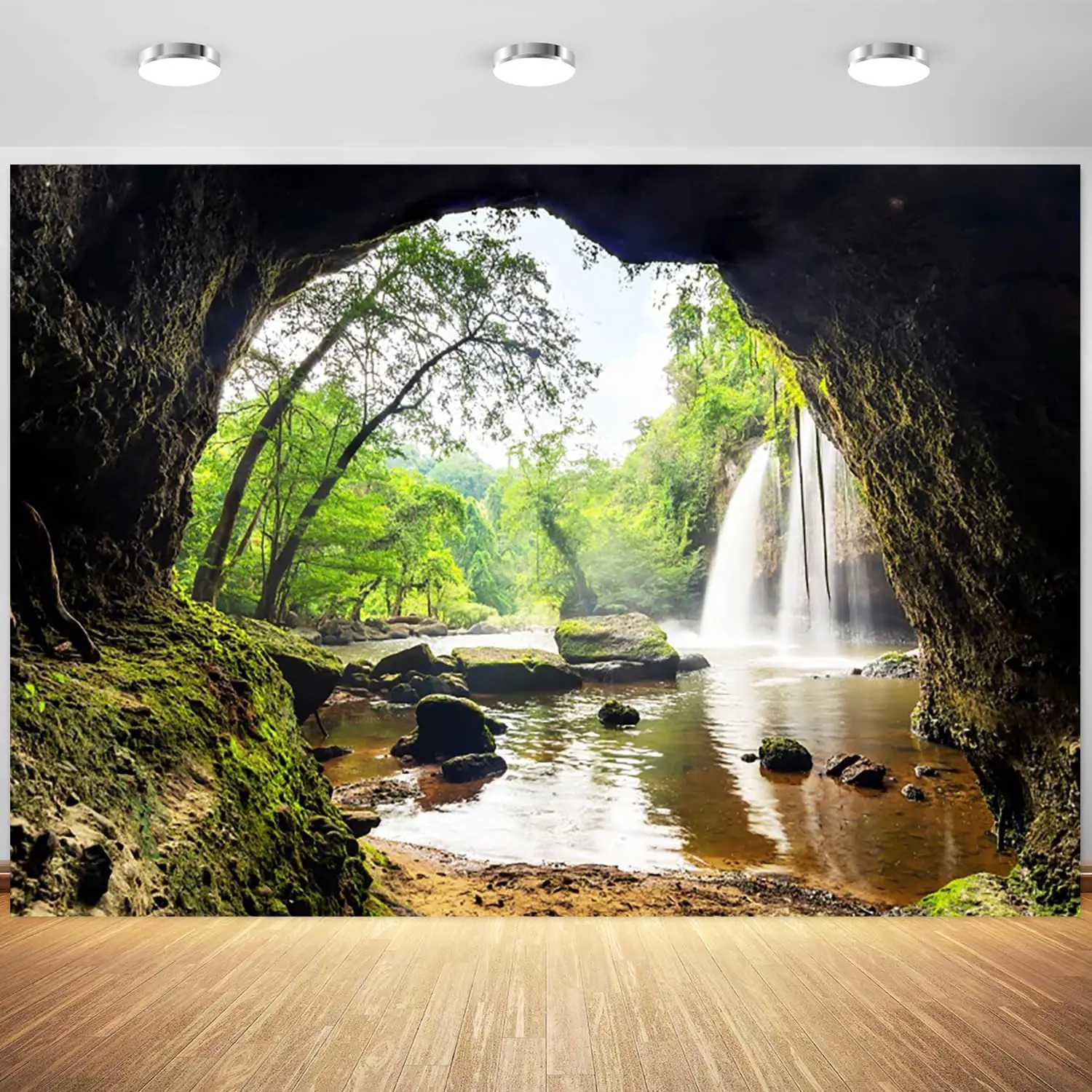 Outdoor Adventure Background - Hutan Air Terjun Gunung Gua Pohon