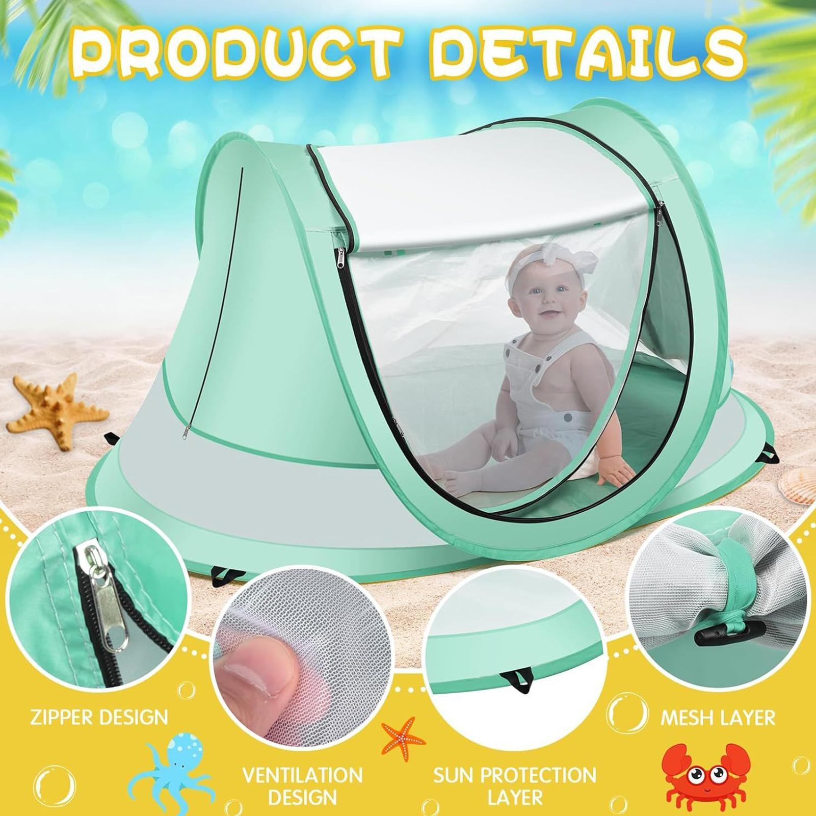Tenda Pantai Bayi Lipat Anti U - Outdoor Adventure Tent ulasan dan harga