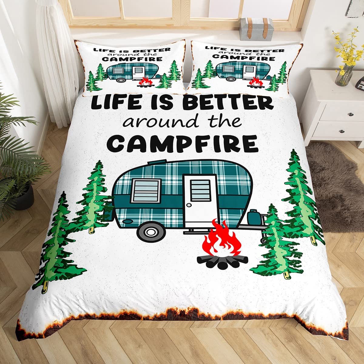 Happy Camping Duvet Cover Camp - Outdoor Adventure Quilt ulasan dan harga