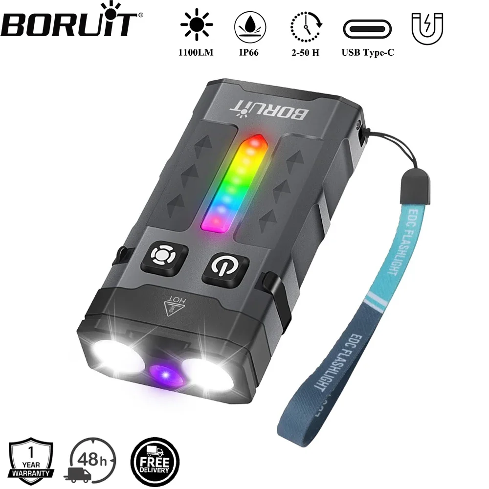 BORUiT EV20 1100LM EDC Senter  - Outdoor Adventure Camp ulasan dan harga