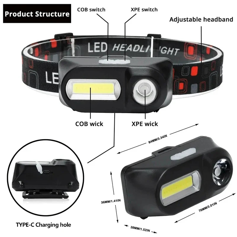 XPE + COB lampu depan Mini, se - Outdoor Adventure Zone ulasan dan harga