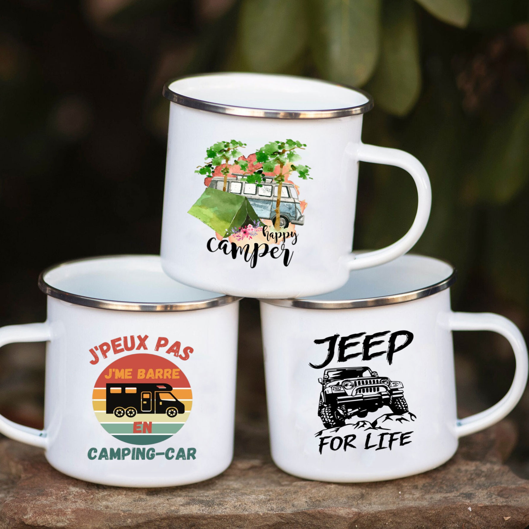 Mug Enamel Mobil Berkemah Petu - Outdoor Adventure Ideas ulasan dan harga