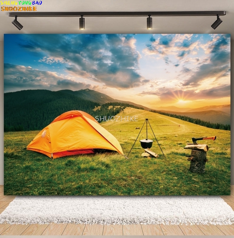 Tenda Kemah hutan luar ruangan - Outdoor Adventure Background ulasan dan harga