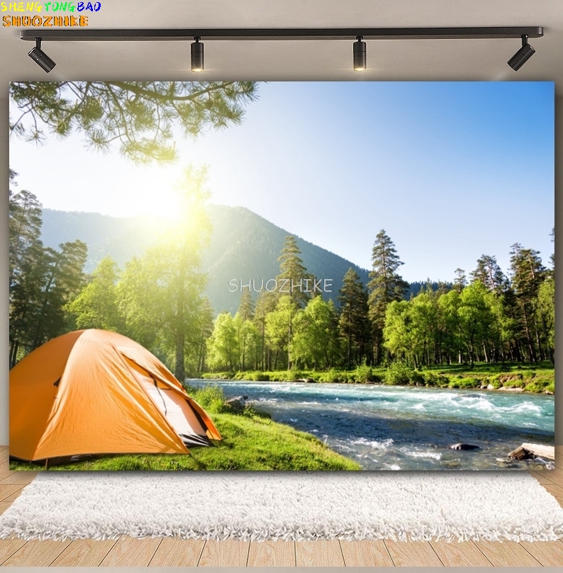 Tenda Kemah hutan luar ruangan - Outdoor Adventure Background ulasan dan harga