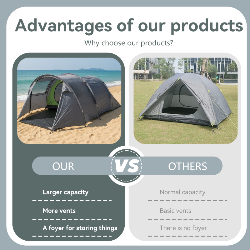 Tenda Terowongan Portabel Luas - Outdoor Adventure Group ulasan dan harga